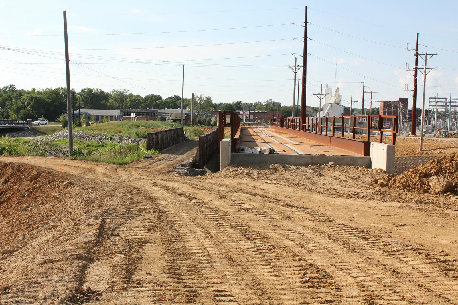 Looking north, new (present) bridge to right